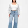 Jeans large aux chevilles, coupe « Curvy High Stride »