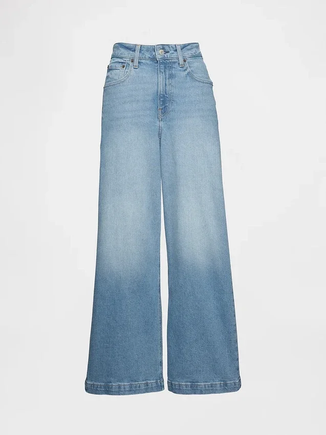 Jeans large aux chevilles, coupe « Curvy High Stride »