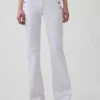 Jeans marin taille basse, long et ajusté