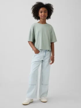 Jeans pour enfant à taille basse, coupe large