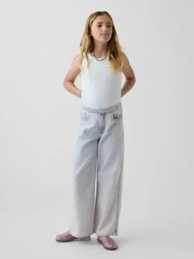 Jeans pour enfant à taille basse, coupe large