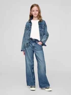 Jeans pour enfant à taille basse, coupe large