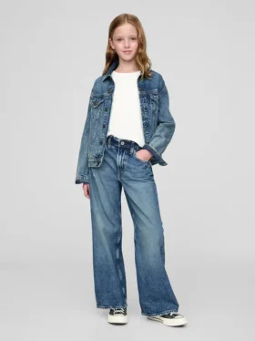 Jeans pour enfant à taille basse, coupe large