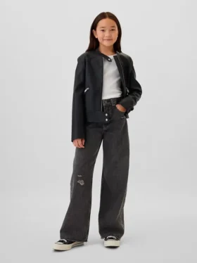 Jeans pour enfant à taille basse, coupe large