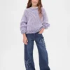 Jeans pour enfant à taille basse, coupe large