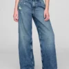 Jeans pour enfant à taille basse, coupe large