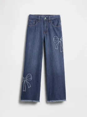 Jeans pour enfant à taille basse, coupe large