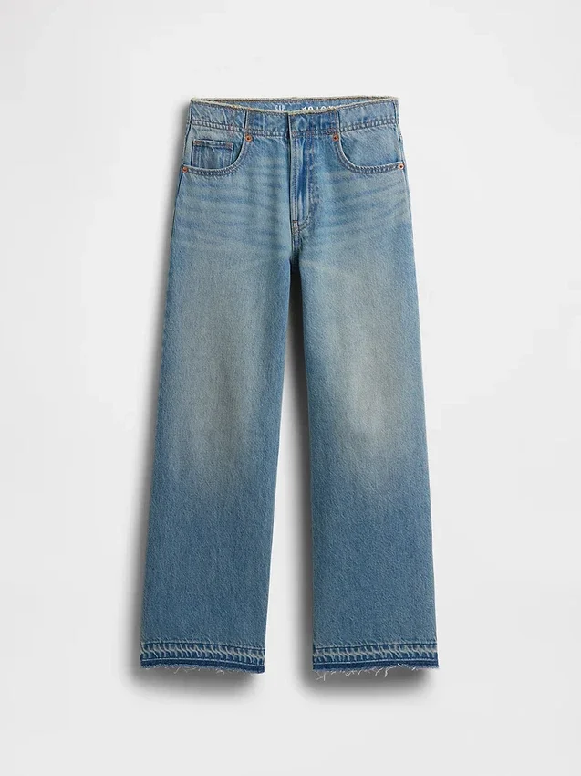 Jeans pour enfant à taille basse, coupe large