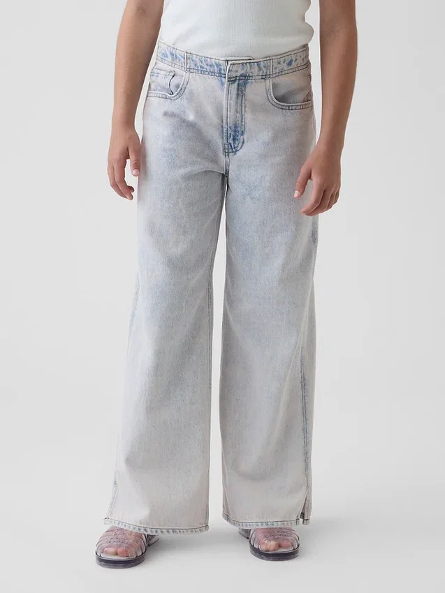 Jeans pour enfant à taille basse, coupe large