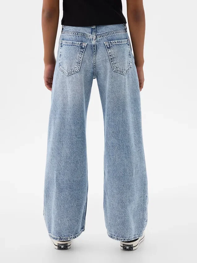 Jeans pour enfant à taille basse, coupe large