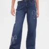 Jeans pour enfant à taille basse, coupe large