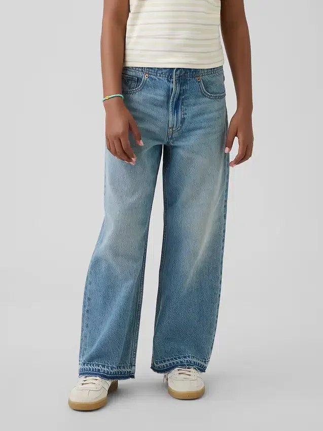 Jeans pour enfant à taille basse, coupe large