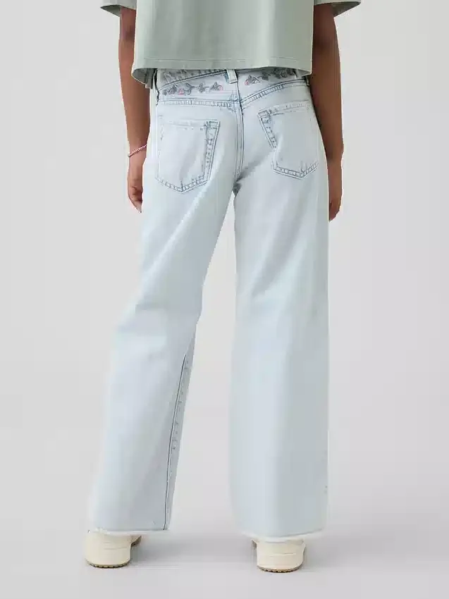 Jeans pour enfant à taille basse, coupe large