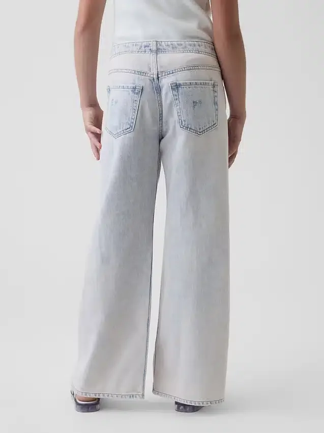 Jeans pour enfant à taille basse, coupe large