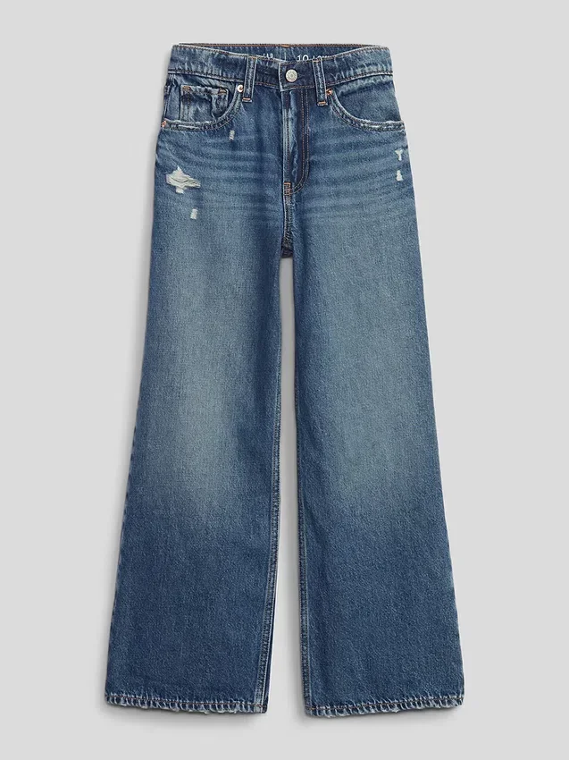 Jeans pour enfant à taille basse, coupe large