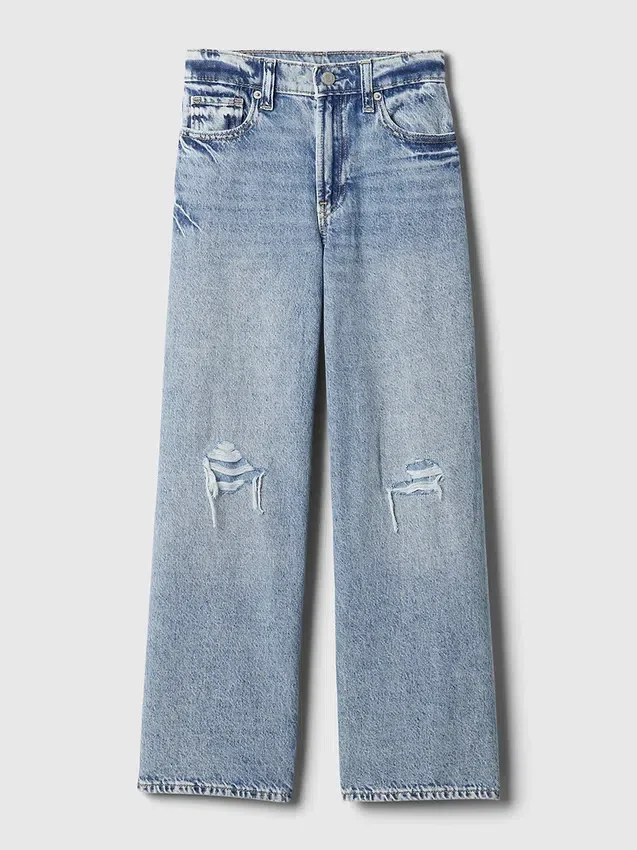 Jeans pour enfant à taille basse, coupe large
