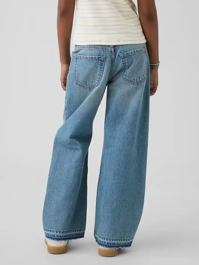 Jeans pour enfant à taille basse, coupe large