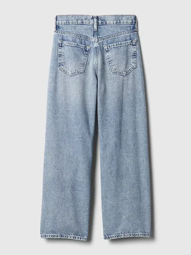 Jeans pour enfant à taille basse, coupe large