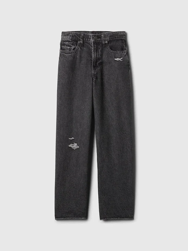 Jeans pour enfant à taille basse, coupe large
