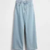 Jeans pour enfant taille basse à jambes larges et strass