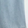 Jeans pour enfant taille basse à jambes larges et strass