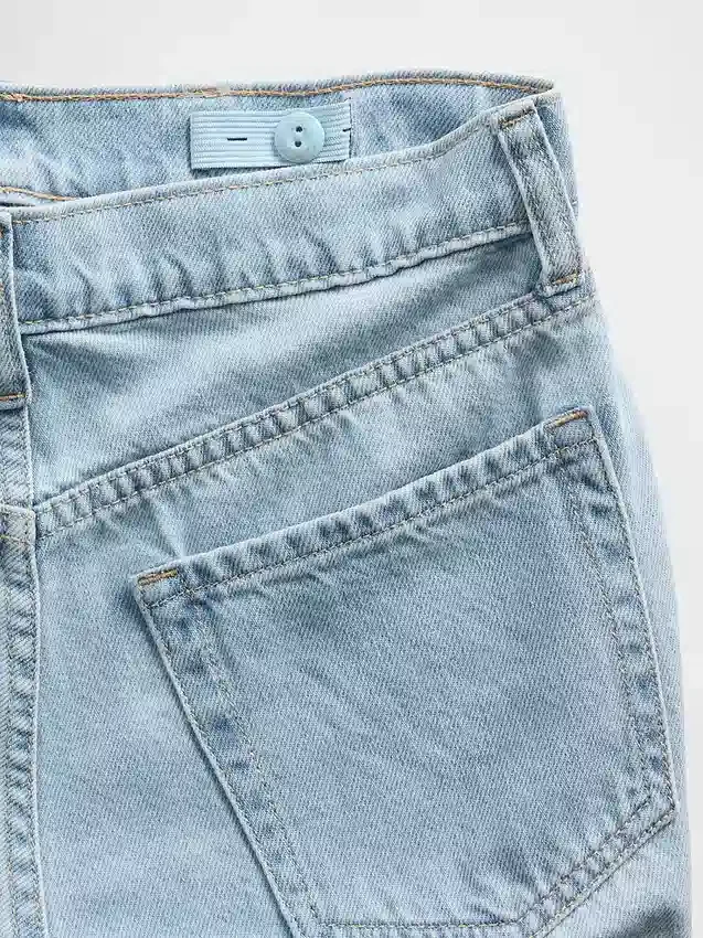 Jeans pour enfant taille basse à jambes larges et strass