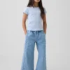Jeans pour enfant taille haute, coupe ample et large, longueur cheville