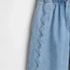 Jeans pour enfant taille haute, coupe ample et large, longueur cheville