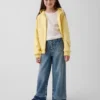 Jeans pour enfant taille haute, coupe large, longueur cheville
