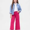 Jeans pour enfant taille haute, coupe large, longueur cheville