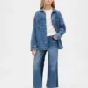 Jeans pour enfant taille haute, coupe large, longueur cheville