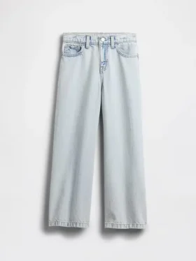 Jeans pour enfant taille haute, coupe large, longueur cheville