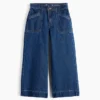Jeans pour enfant taille haute, coupe large, longueur cheville