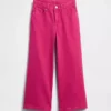 Jeans pour enfant taille haute, coupe large, longueur cheville