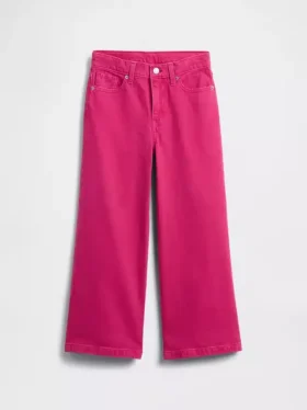 Jeans pour enfant taille haute, coupe large, longueur cheville