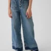 Jeans pour enfant taille haute, coupe large, longueur cheville