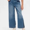 Jeans pour enfant taille haute, coupe large, longueur cheville