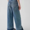 Jeans pour enfant taille haute, coupe large, longueur cheville