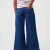 Jeans pour enfant taille haute, coupe large, longueur cheville
