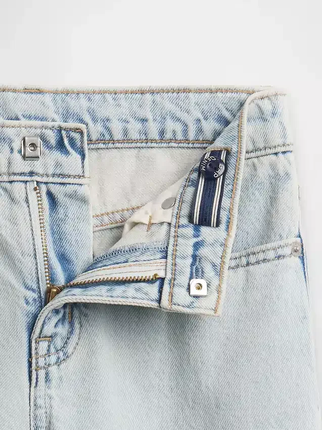 Jeans pour enfant taille haute, coupe large, longueur cheville