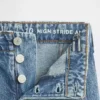 Jeans pour enfant taille haute, coupe large, longueur cheville