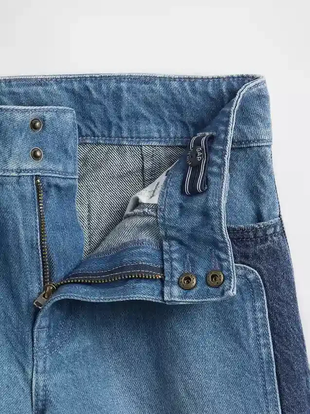 Jeans pour enfant taille haute, coupe large, longueur cheville