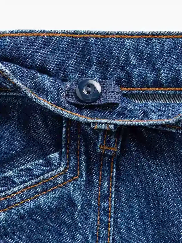 Jeans pour enfant taille haute, coupe large, longueur cheville