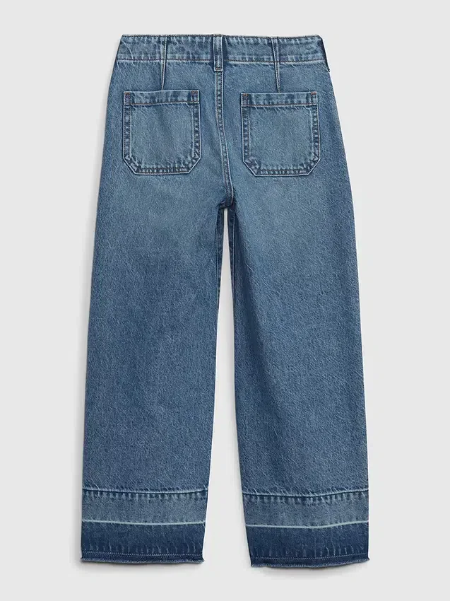 Jeans pour enfant taille haute, coupe large, longueur cheville