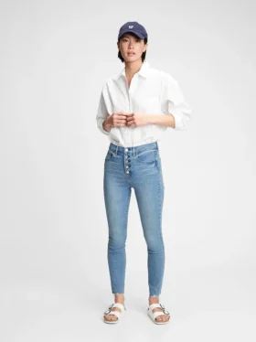 Jeans skinny taille haute avec poches lissantes secrètes