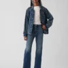 Jeans slim droit court taille haute style années 90