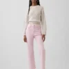 Jeans slim droit court taille haute style années 90