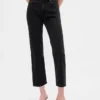 Jeans slim droit court taille haute style années 90