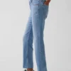 Jeans slim droit court taille haute style années 90