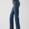 Jeans slim droit court taille haute style années 90